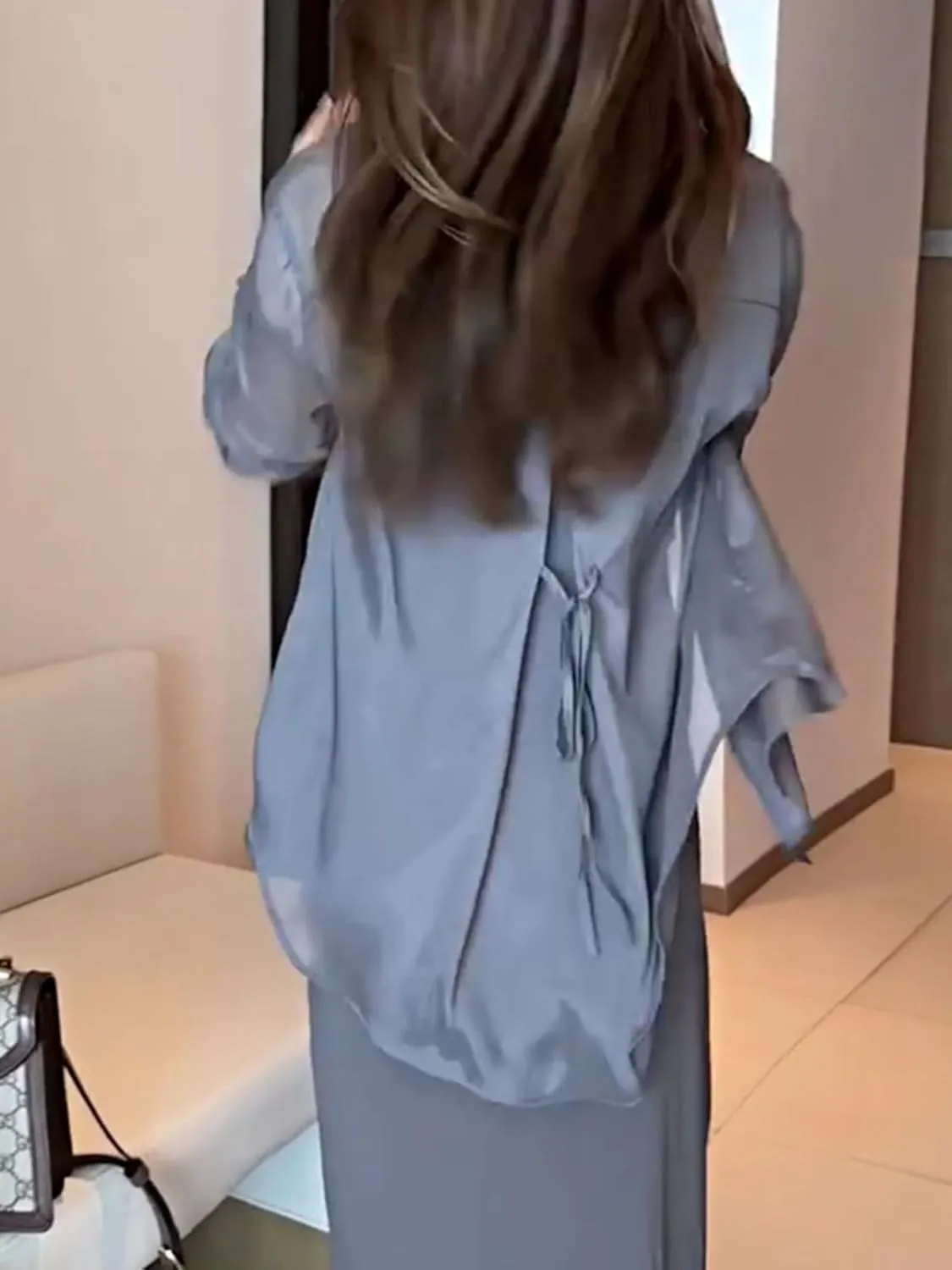 Summer Sunscreen Chiffon Shirt, Long Sleeve UV Protected Silk Shirt, Breathable, Fast Drying Light and Cool Loose Capes
