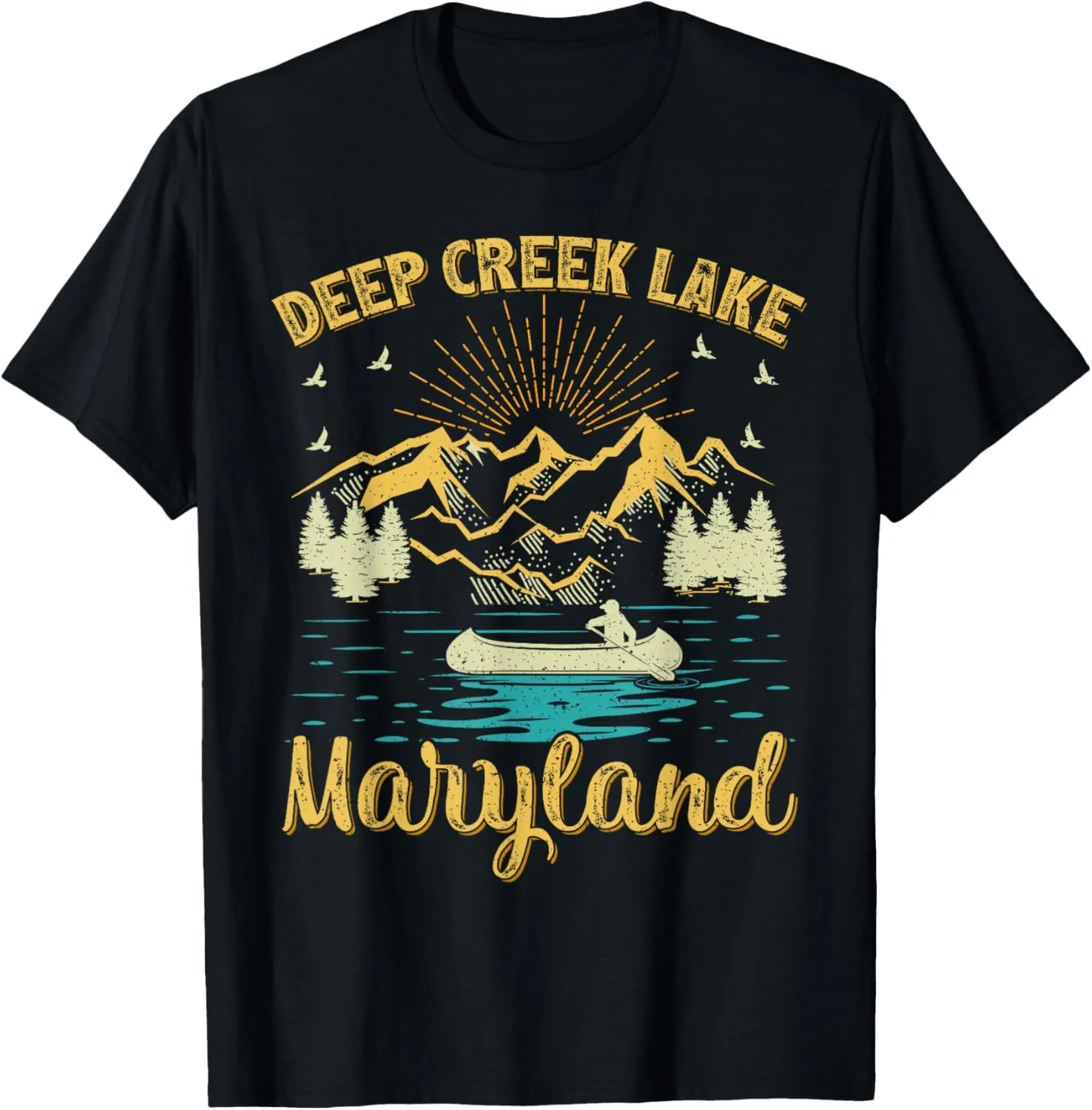 Summer Vacation Retro Mountain Maryland Deep Creek Lake T-Shirt