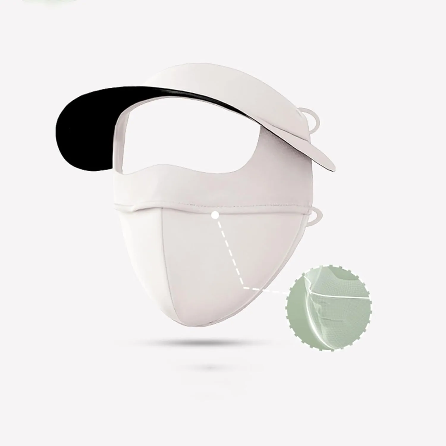 Sun Protection Face Mask, Ice Silk Full Face Cover, Cooling Neck Gaiter, Sun Protection Cap with Earloop for Summer