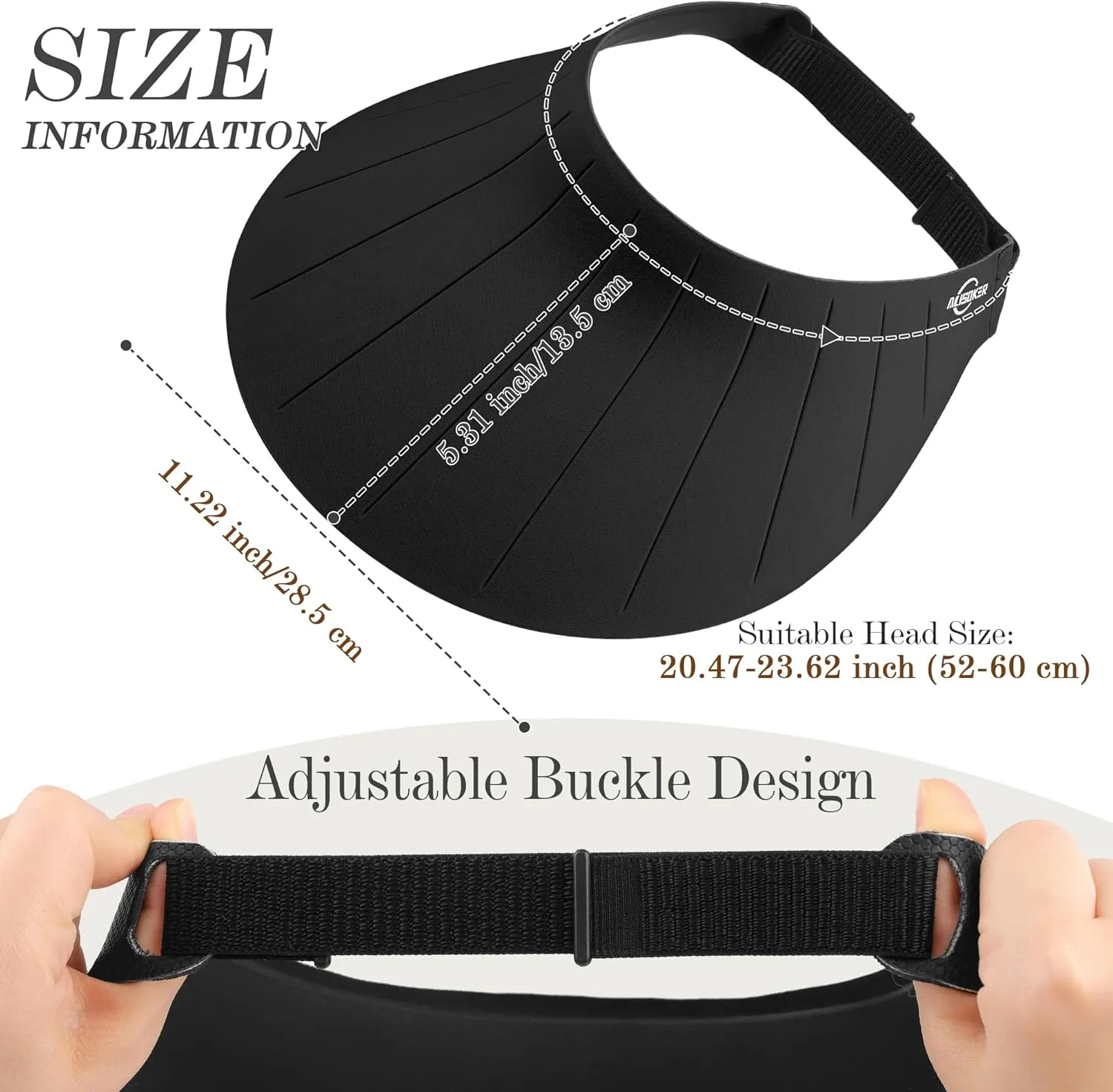 Sun Visor Hat for Women Men Wide Brim UPF50  Packable Seamless Beach Hats Adjustable Ponytail Sun Hats for Outdoor