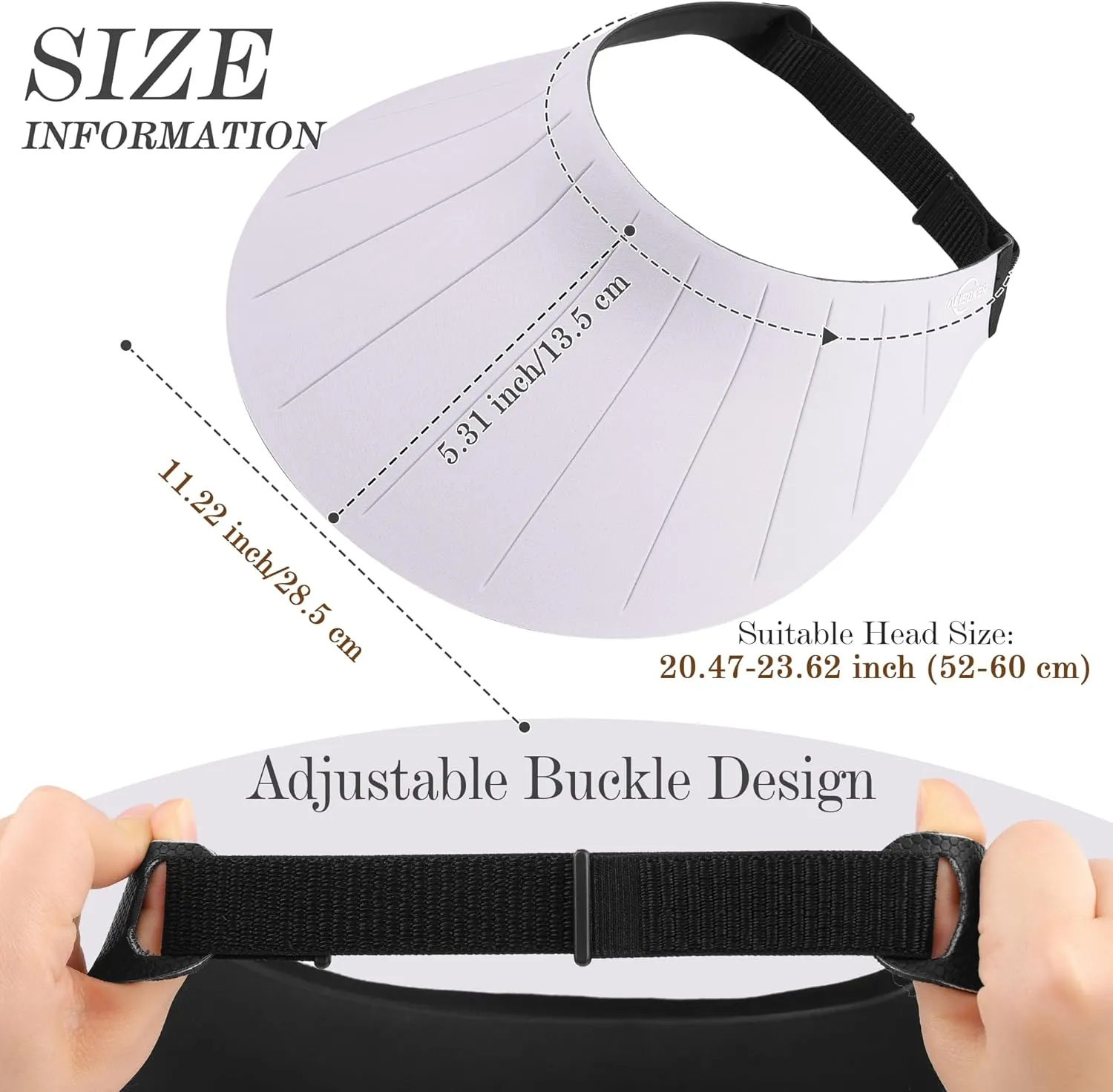 Sun Visor Hat for Women Men Wide Brim UPF50  Packable Seamless Beach Hats Adjustable Ponytail Sun Hats for Outdoor