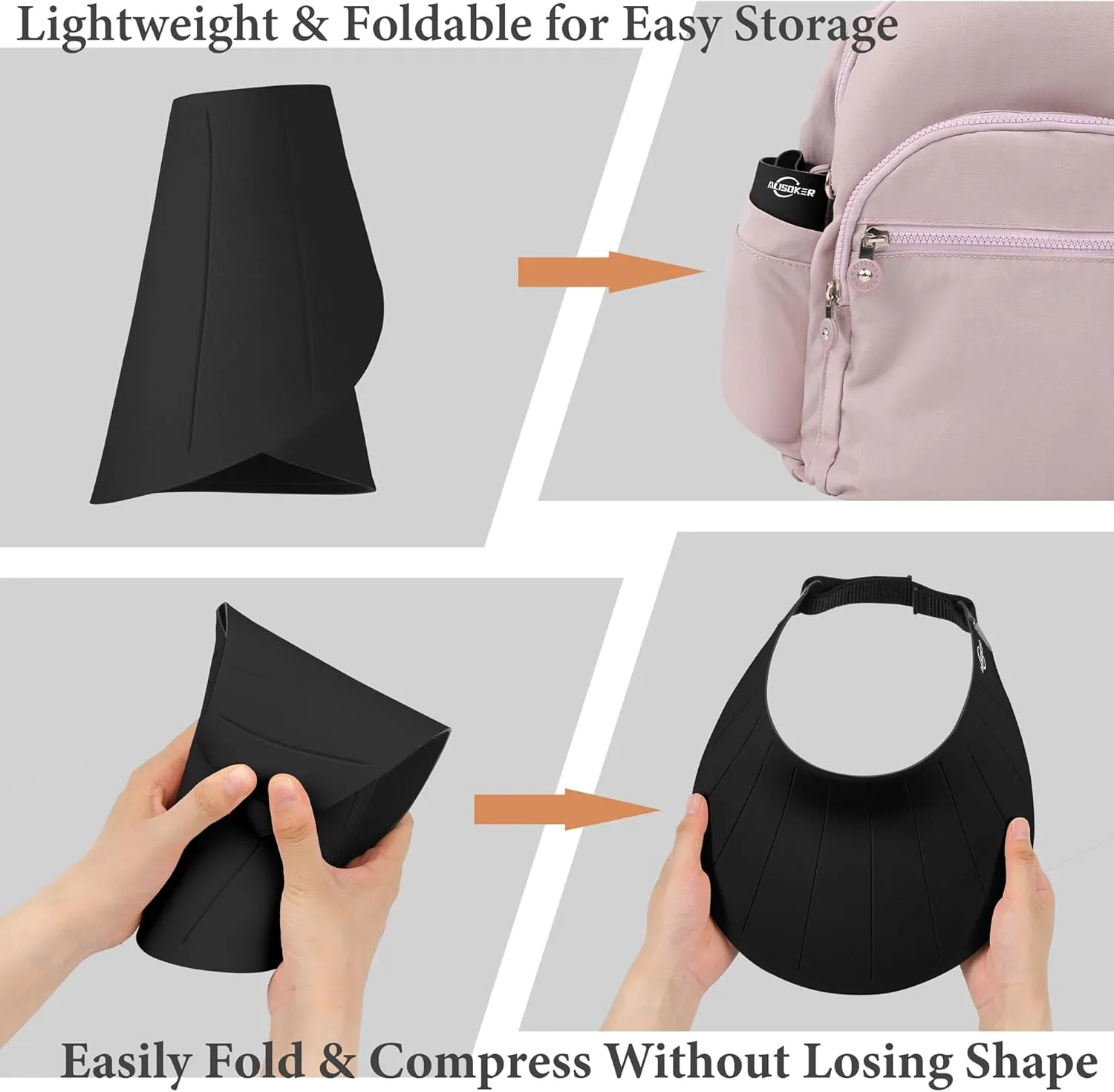 Sun Visor Hat for Women Men Wide Brim UPF50  Packable Seamless Beach Hats Adjustable Ponytail Sun Hats for Outdoor