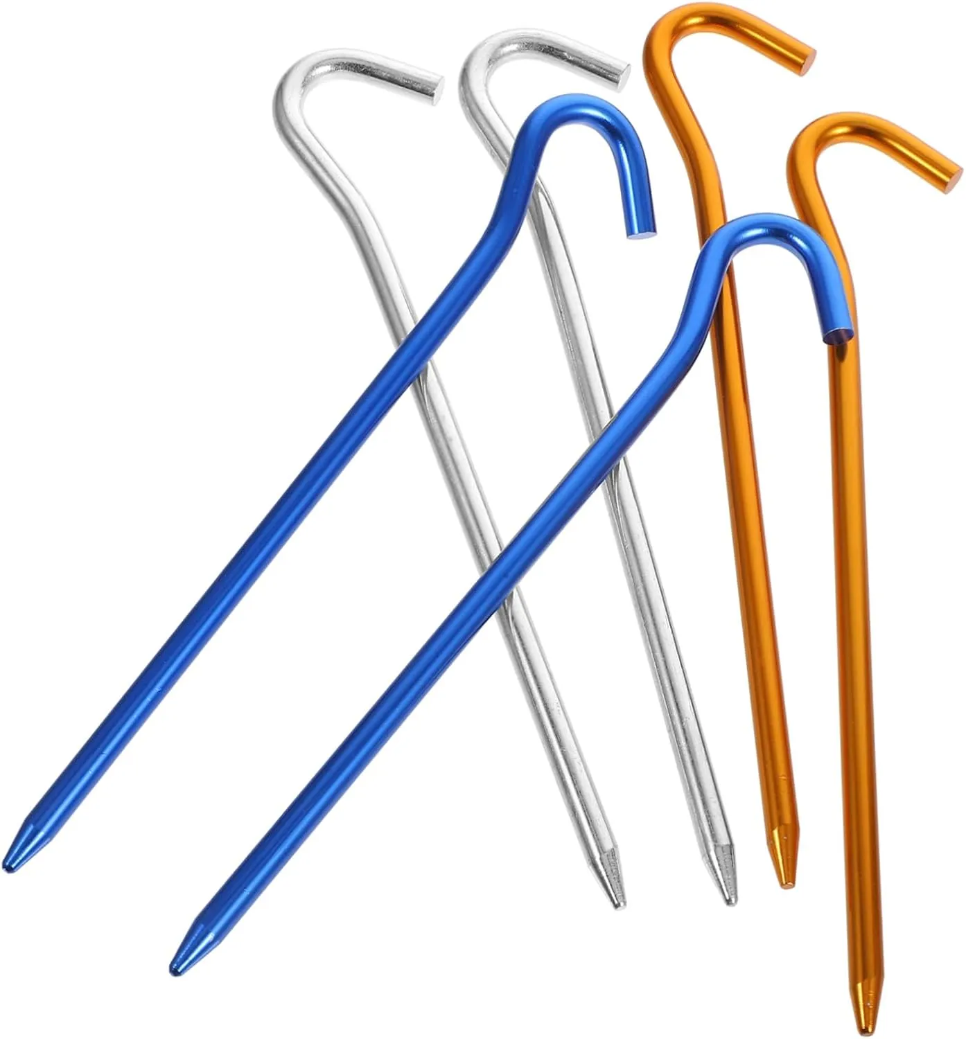 SUPVOX 3sets Outdoor Camping Tent Stakes Titanium Alloy Tent Nails Sturdy Camping Stakes Heavy Duty Pegs Easy Fix 6pcs*3 Random Color