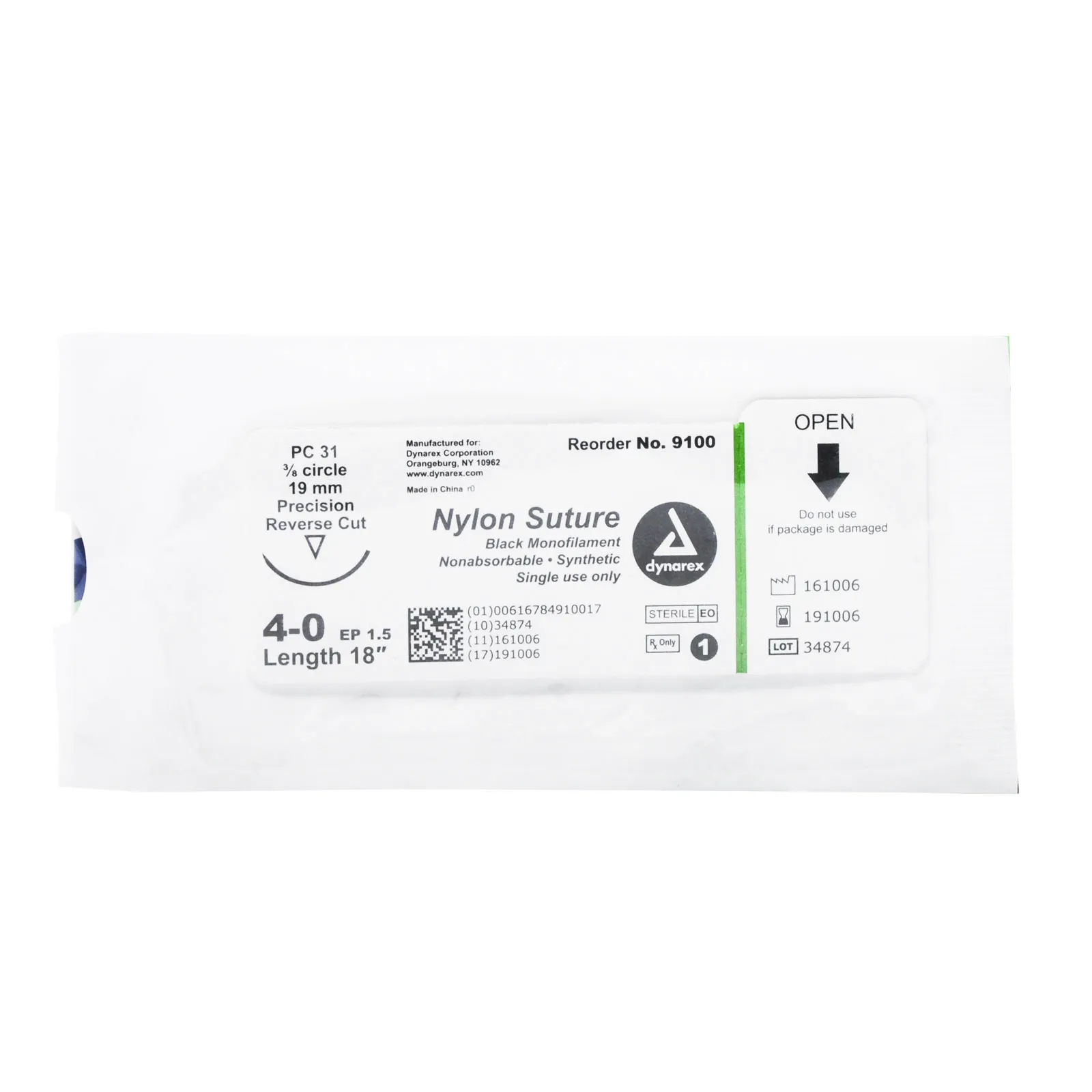 Suture Thread With Needle 18" Each