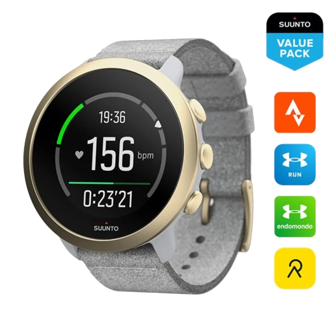 SUUNTO 3 Pebble White Light Gold Sports GPS Watch