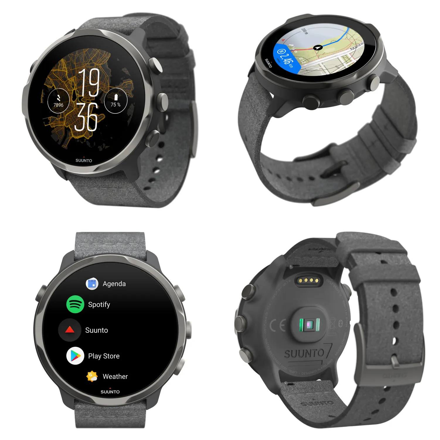 SUUNTO 7 Graphite Limited Edition GPS Smartwatch with Versatile Sports Experience with Gift Box and Wearable4U Power Bank Bundle