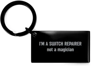 Switch Repairer Keychain Funny I'm a Switch Repairer Not a Magician Christmas Gift Stainless Steel Key Chain