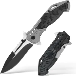 Switchblade Knives with Liner-Lock Belt Clip,Pocket Folding Knife for Camping Survival Hiking Hunting