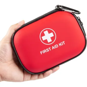 SYOSI Mini First Aid Kit, 115 Piece Small Waterproof Hard Shell Medical Emergency Aid Kit for Car, Home, Office, Travel, Camping, Sports, Outdoor, School Emergency First Aid Supplies Survival Kit