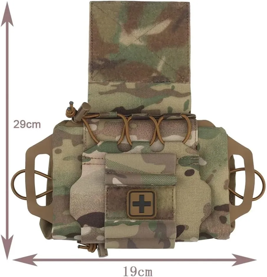 Tactical IFAK Pouch Roll and Carrier Medical Trauma Kit Pouch First Aid Kits Storage Vest Accessories EDC Outdoor Hunting (Color : WG)