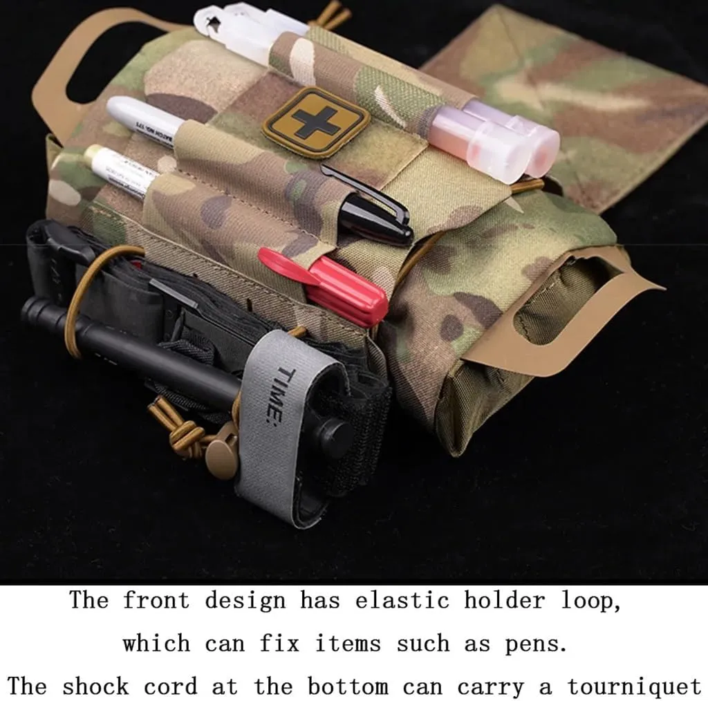 Tactical IFAK Pouch Roll and Carrier Medical Trauma Kit Pouch First Aid Kits Storage Vest Accessories EDC Outdoor Hunting (Color : WG)