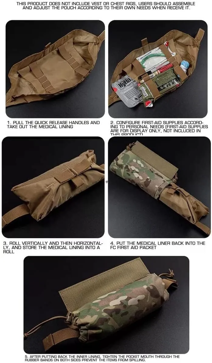 Tactical Roll Up Dump Nylon Folding Storage Pocket Bag EMT Trauma Everyday Carry First Aid Pouch