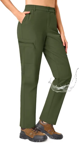 TACVASEN Women's Hiking Cargo Pants Lightweight Water Resistant Quick Dry Outdoor Work Mountain Trouser Zipper Pockets