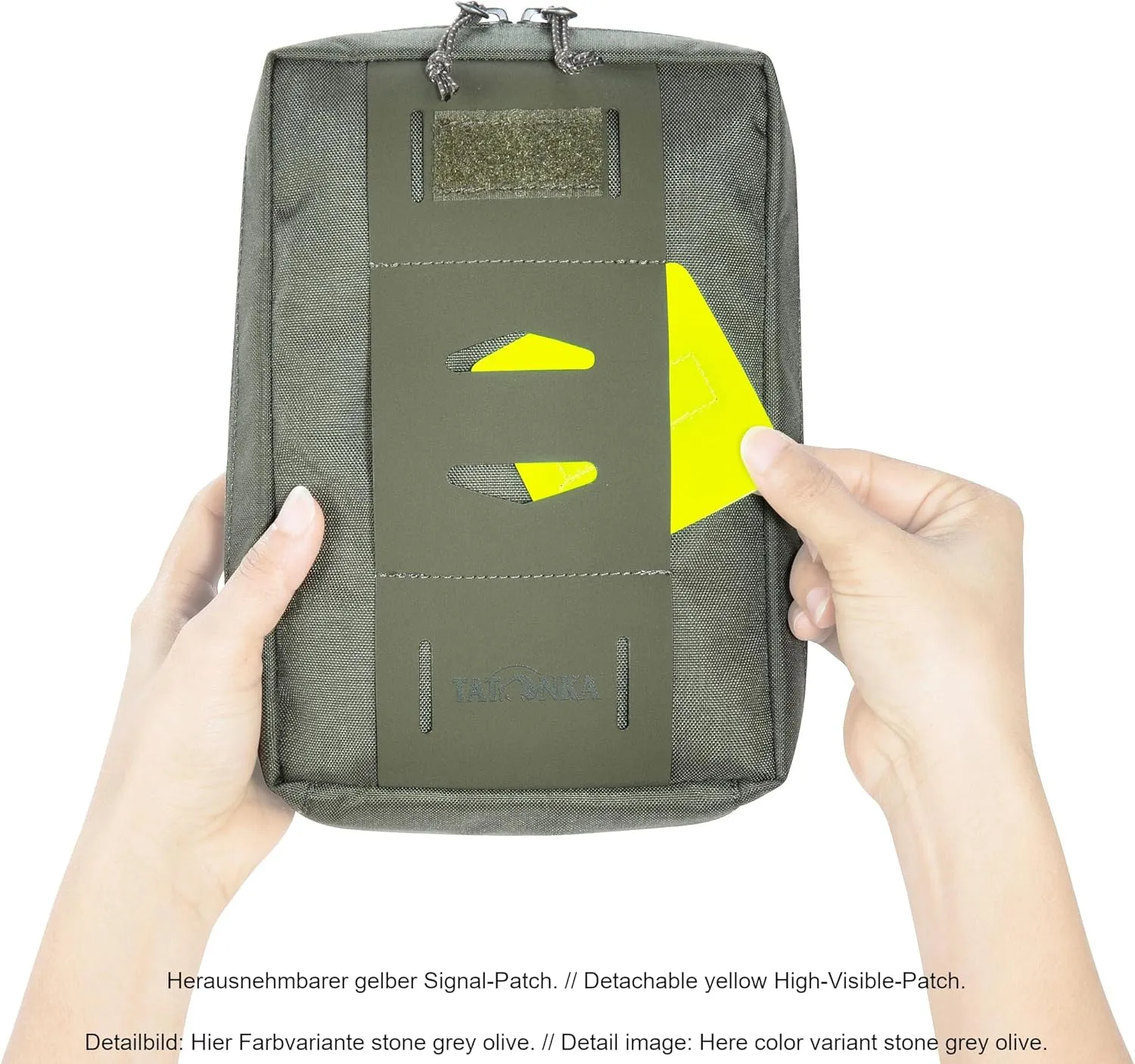 Tatonka Universal Pouch - Robust Accessory Bag for Backpacks and Hip Bags with Modular Attachment System (MOLLE etc.) in Various Sizes, Black, 20 x 14 cm, Rucksack