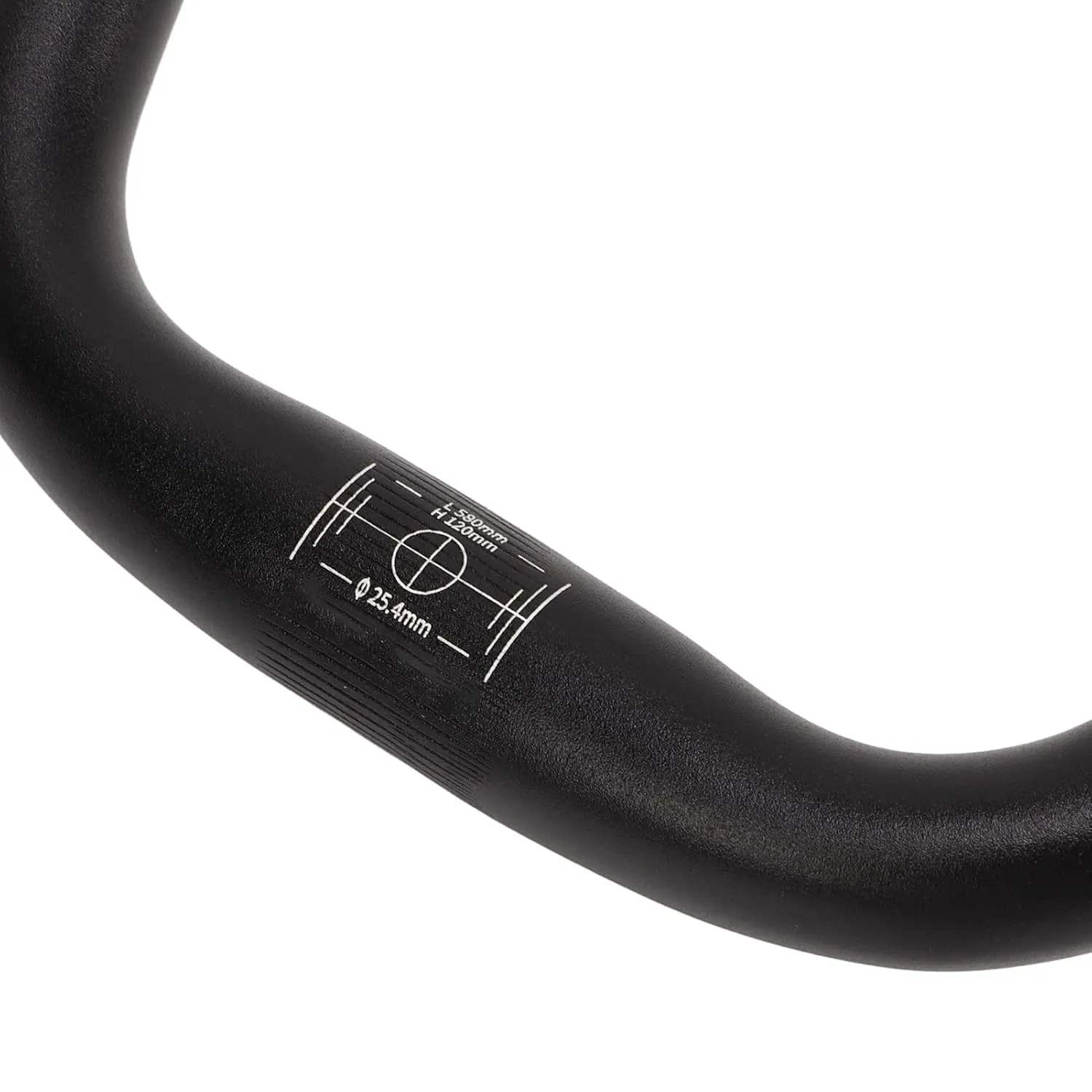 Tbest Road Handlebars, Mountain Handlebar 25.4mm Diameter 580mm Extra Long Handlebar Aluminum Alloy Folding Road (120mm / 4.7in Height)