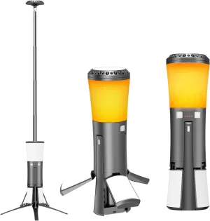 Telescopic Camping Lights Rechargeable Led Work Light with Stand Multifunction 18000 mAh Lanterns Portable Job Site Lighting Cordless Dimmable Flame Tent Lamp 7500lm Power Supply