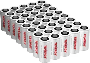 Tenergy Premium 40 Pack NonRechargeable CR123A 3V Lithium Battery, Primary Battery for Arlo Cameras, Photo Lithium Batteries, Smart Sensors, and More