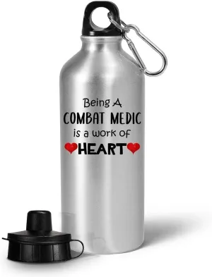 Thank You Gifts for Combat Medic Water Bottle Tumbler Portable Drinkware - Funny Cute Appreciation Field Medics Military Personnel Army Emergency First Aid Trauma Care - Work of Heart