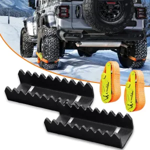 Tire Traction Straps Large Metal Gripper Traction Device for Trucks Large SUVs Anti Skid Emergency Traction Aid Straps to Get Unstuck from Snow, Mud, Ice & Sand, Fit for Jeep Wrangler JK JL Bronco