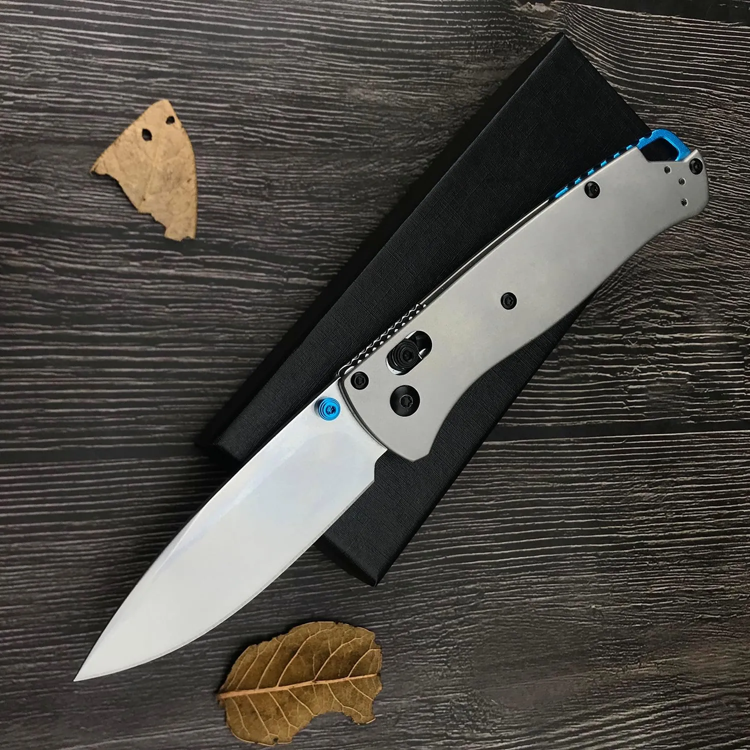 Titanium Folding Pocket Knife, Axis Lock, 3.15" 440C Blade, Titanium Alloy Handle with Pocketclip for Outdoor, Survival and Camping