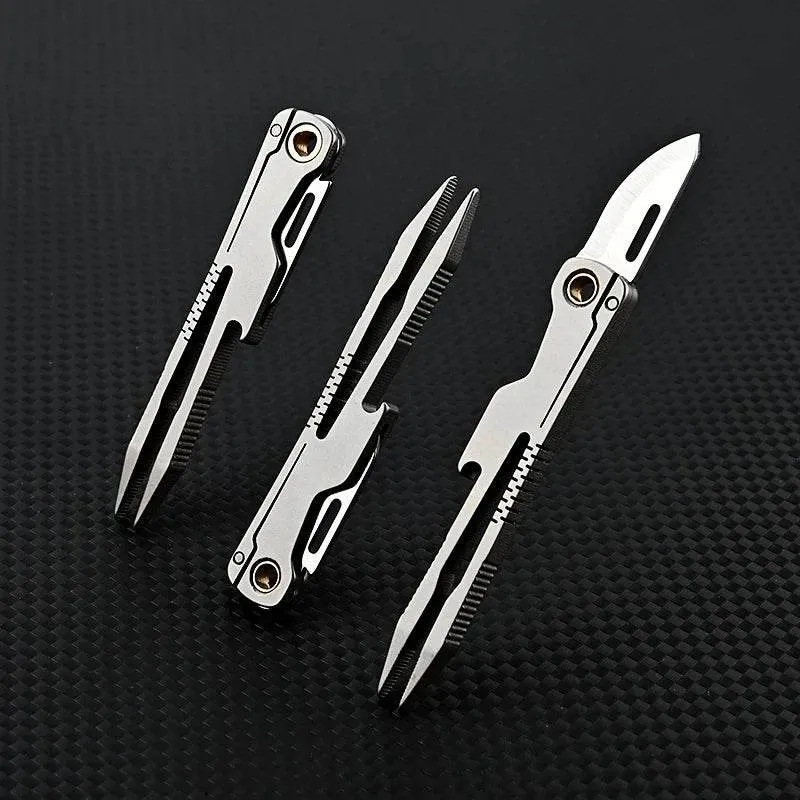 Titanium Multi-Tool Tweezer Knife - Durable Everyday Tool