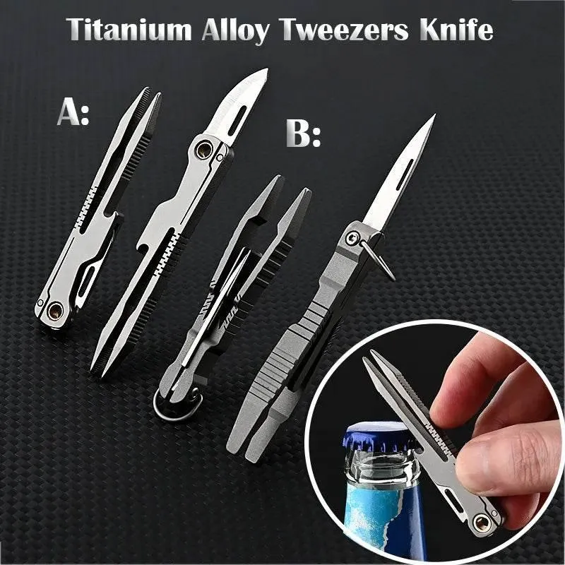 Titanium Multi-Tool Tweezer Knife - Durable Everyday Tool