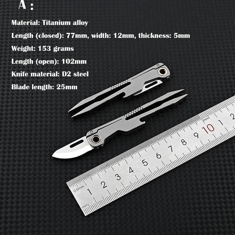 Titanium Multi-Tool Tweezer Knife - Durable Everyday Tool