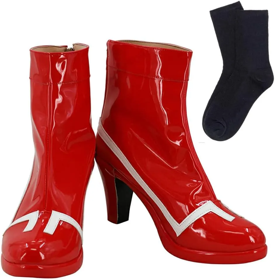 Tkieio Darling Cosplay Shoes Darling Cosplay Boots PU Leather Shoes Boots