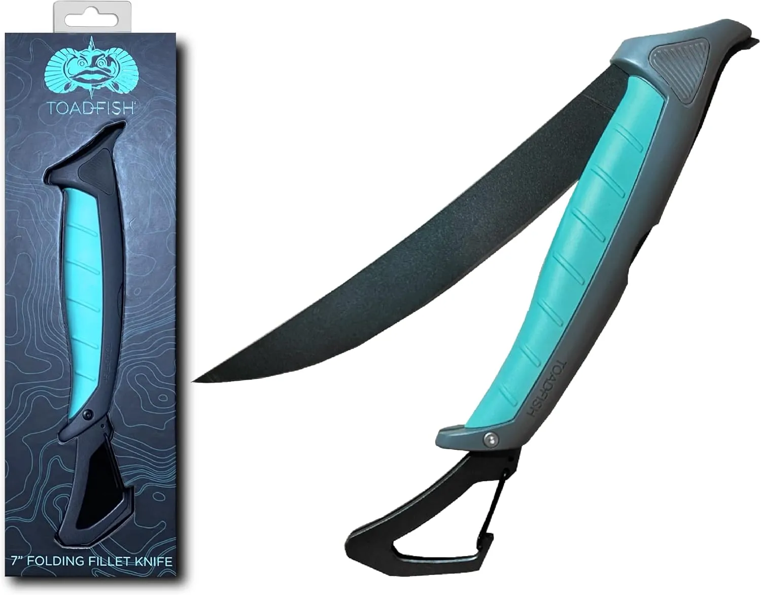 Toadfish Stowaway Folding Filet Knife with Built in Carabiner -7inch