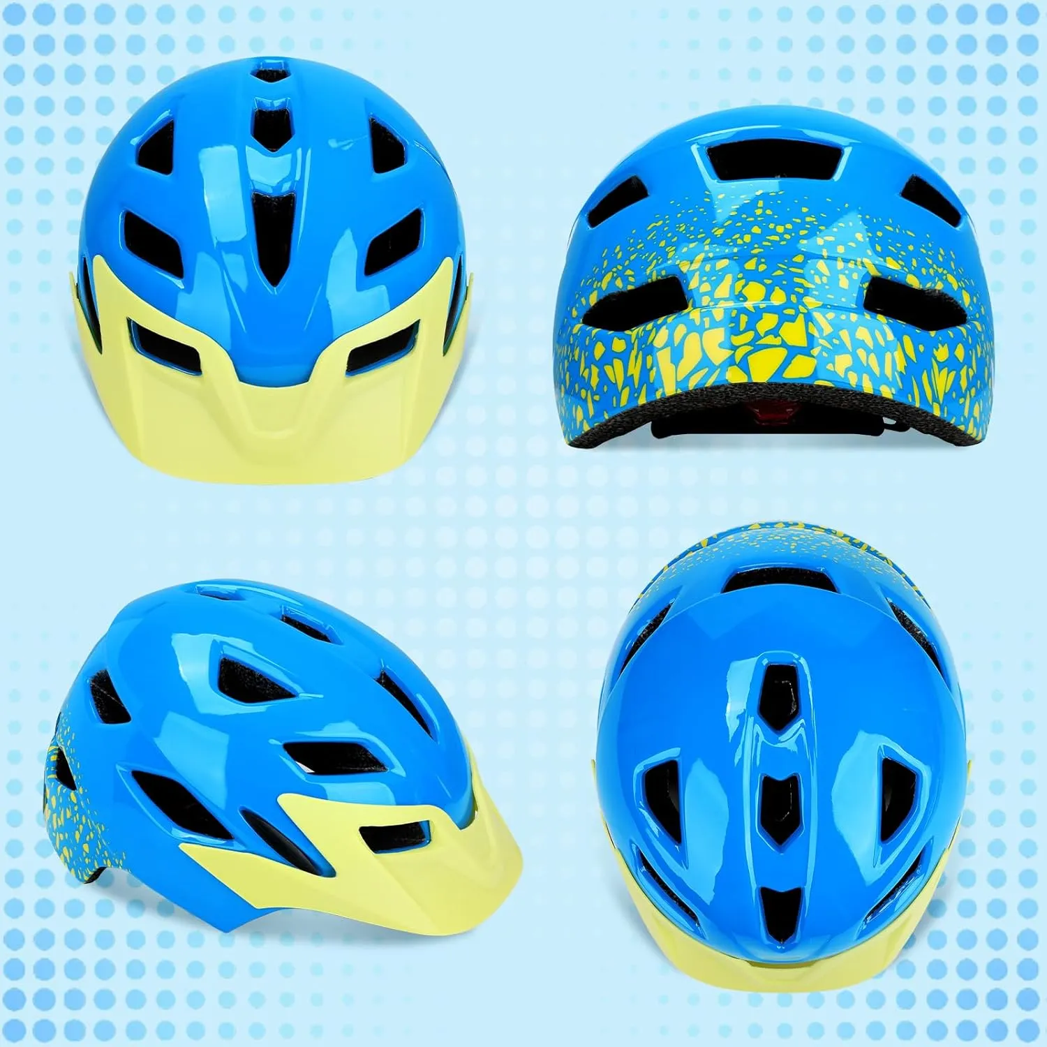 Toddler Helmet, Adjustable Kids Bike Helmets for Girls & Boys Ages 3-5/4-6/5-8 Years, Baby Skateboard Helmet with Lights for Youth Cycling/Skateboarding/Roller Inline Skating/Scooter