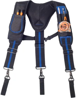 Tool Belt Suspenders Construction Work Suspenders with Magnet Pocket, Large Moveable Phone Holder, Pencil Holder