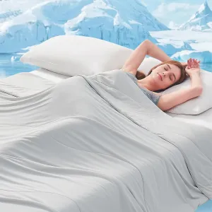 Topcee Cooling Comforter Queen Size - Cooling Blanket (90"x90") for Hot Sleepers Everlasting Cold Touch Double Sided Lightweight Design Summer Comforter Ice Blanket for Night Sweats Grey
