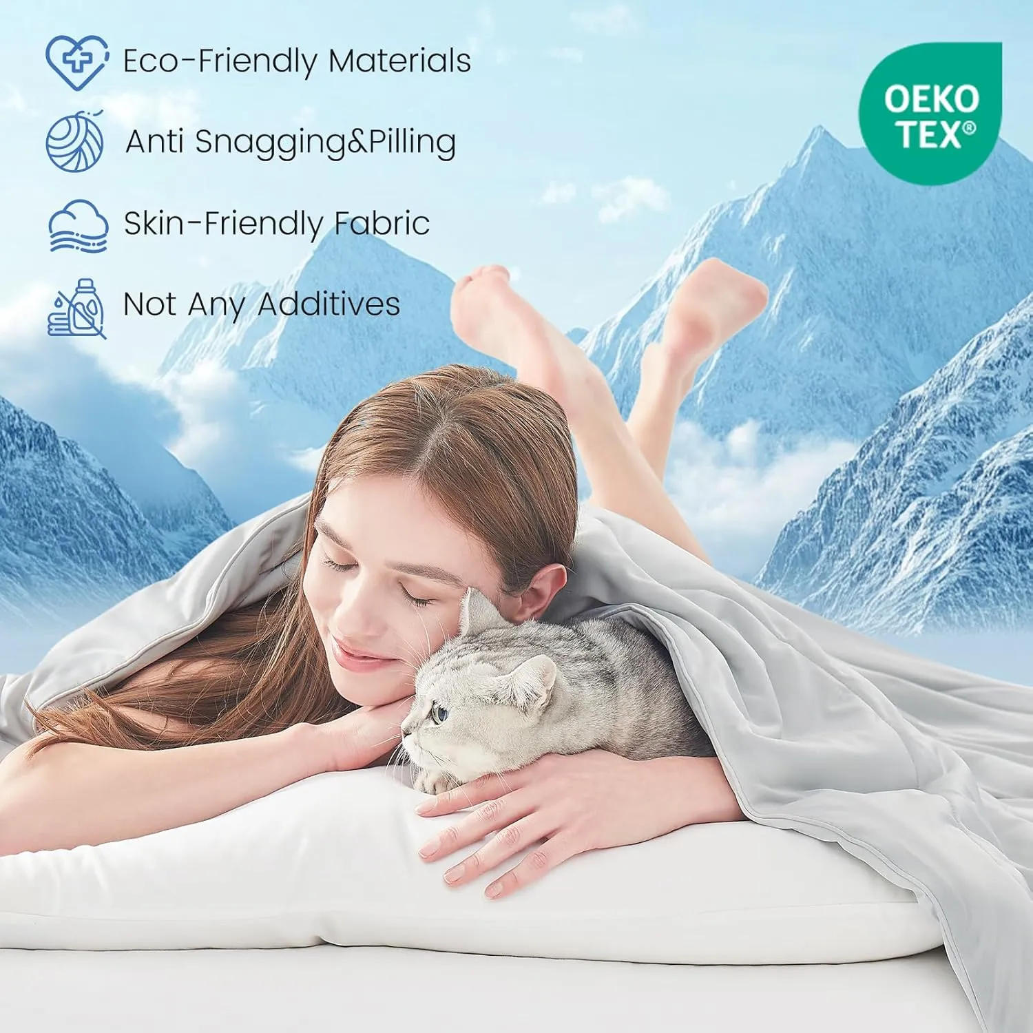 Topcee Cooling Comforter Queen Size - Cooling Blanket (90"x90") for Hot Sleepers Everlasting Cold Touch Double Sided Lightweight Design Summer Comforter Ice Blanket for Night Sweats Grey