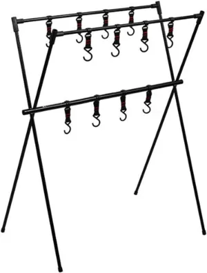 Topyond Camping Hanging Rack, Lightweight Aluminum Alloy Double Layer Tripod with Hooks for Outdoor Cooking and Storage, Camping Hanging Rack for Garden, Patio, and Hiking