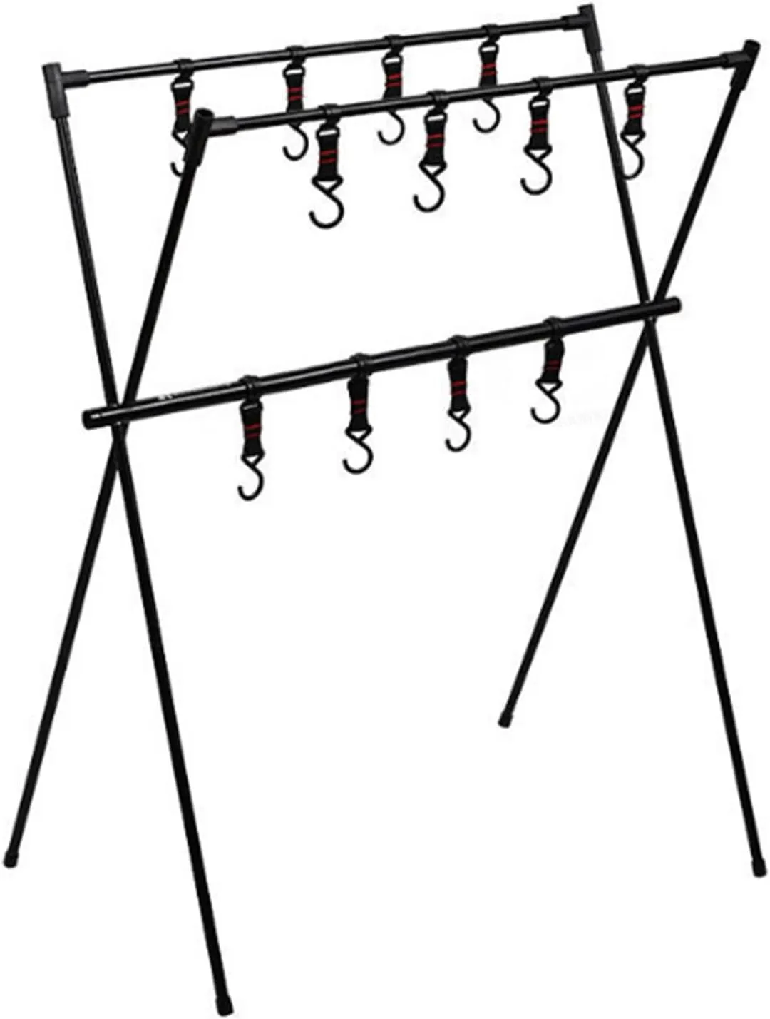 Topyond Camping Hanging Rack, Lightweight Aluminum Alloy Double Layer Tripod with Hooks for Outdoor Cooking and Storage, Camping Hanging Rack for Garden, Patio, and Hiking
