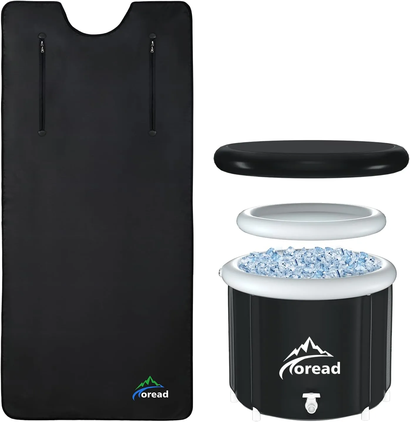 TOREAD Sauna and Cold Plunge XL Combo-Oxford Far Infrared Sauna Blanket for Relaxation and Detoxification with Red Light Therapy & XL Ice Bath Tub-112gal Portable Cold Plunge Tub with Carry Bag