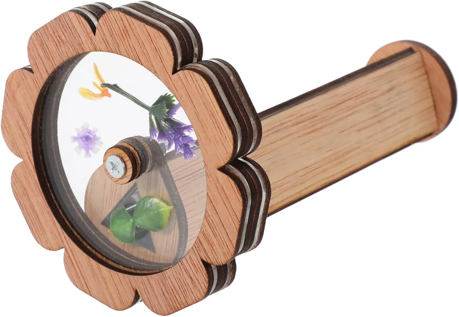 Totority Wooden Kids Kaleidoscope Kit Creative Refillable Toy Funny Kids Present Portable Kaleidoscope for Travel