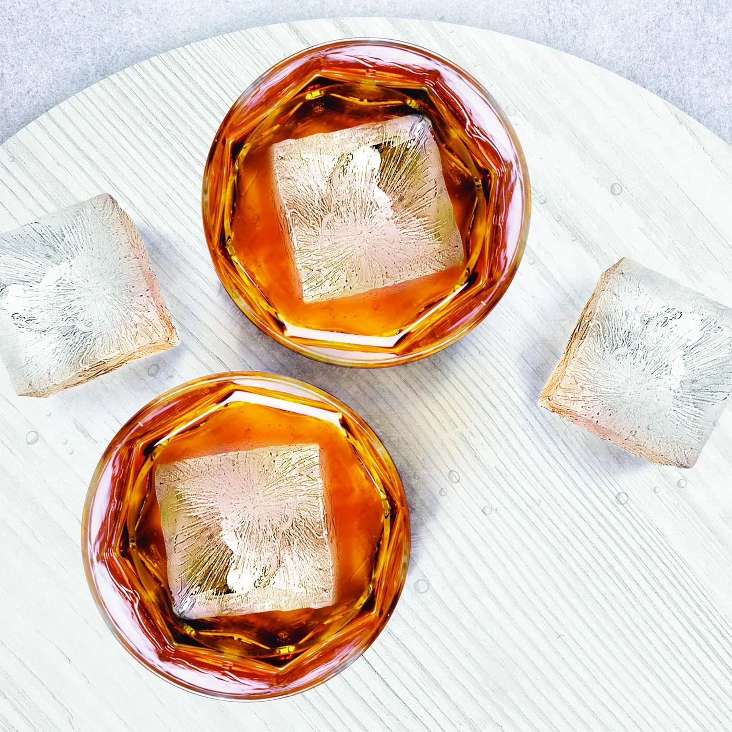 Tovolo Inch Large King Craft Ice Mold Freezer Tray of 2" Cubes for Whiskey, Bourbon, Spirits & Liquor Drinks, BPA-Free Silicone, Set of 2, Candy Apple