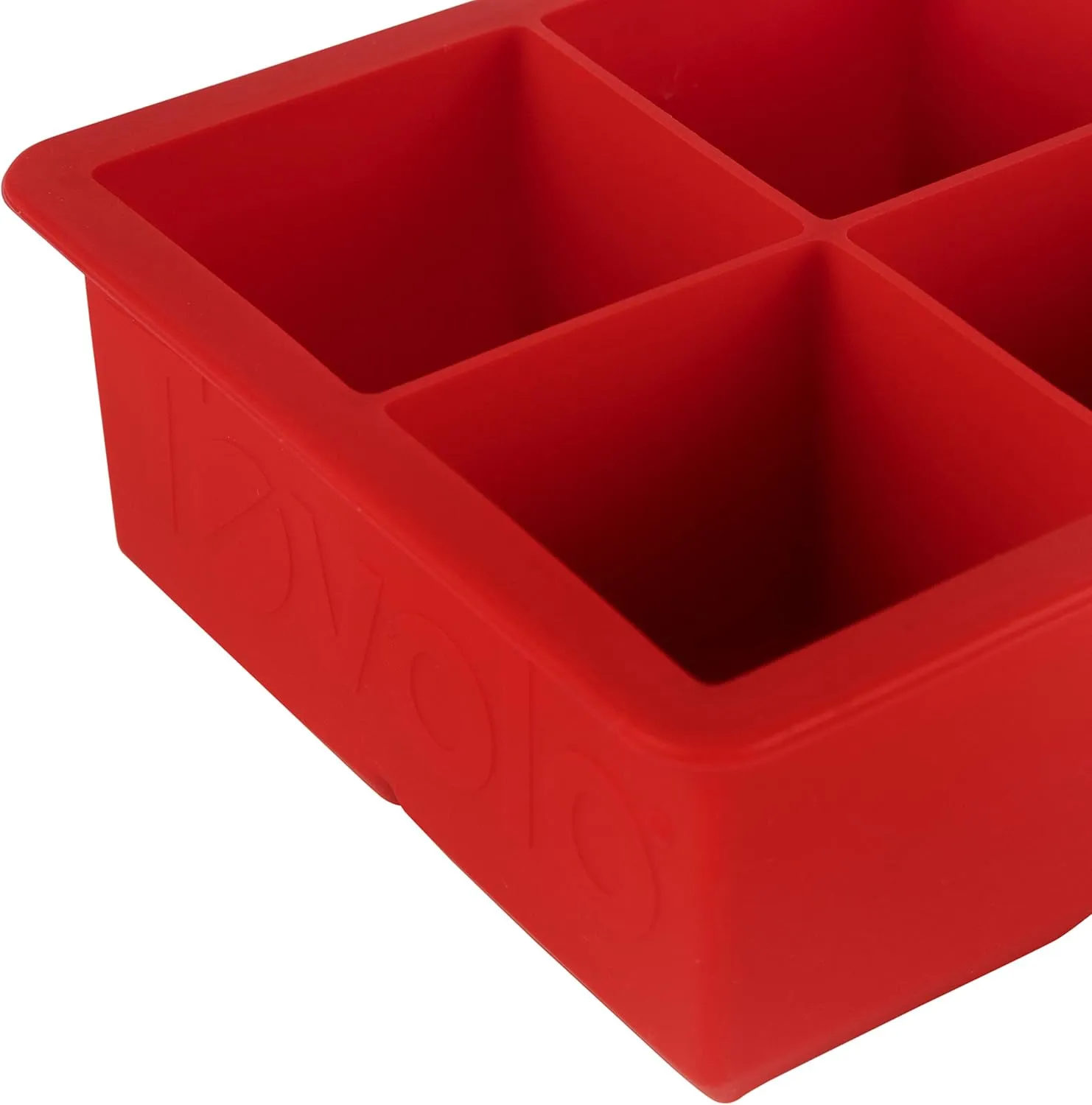 Tovolo Inch Large King Craft Ice Mold Freezer Tray of 2" Cubes for Whiskey, Bourbon, Spirits & Liquor Drinks, BPA-Free Silicone, Set of 2, Candy Apple