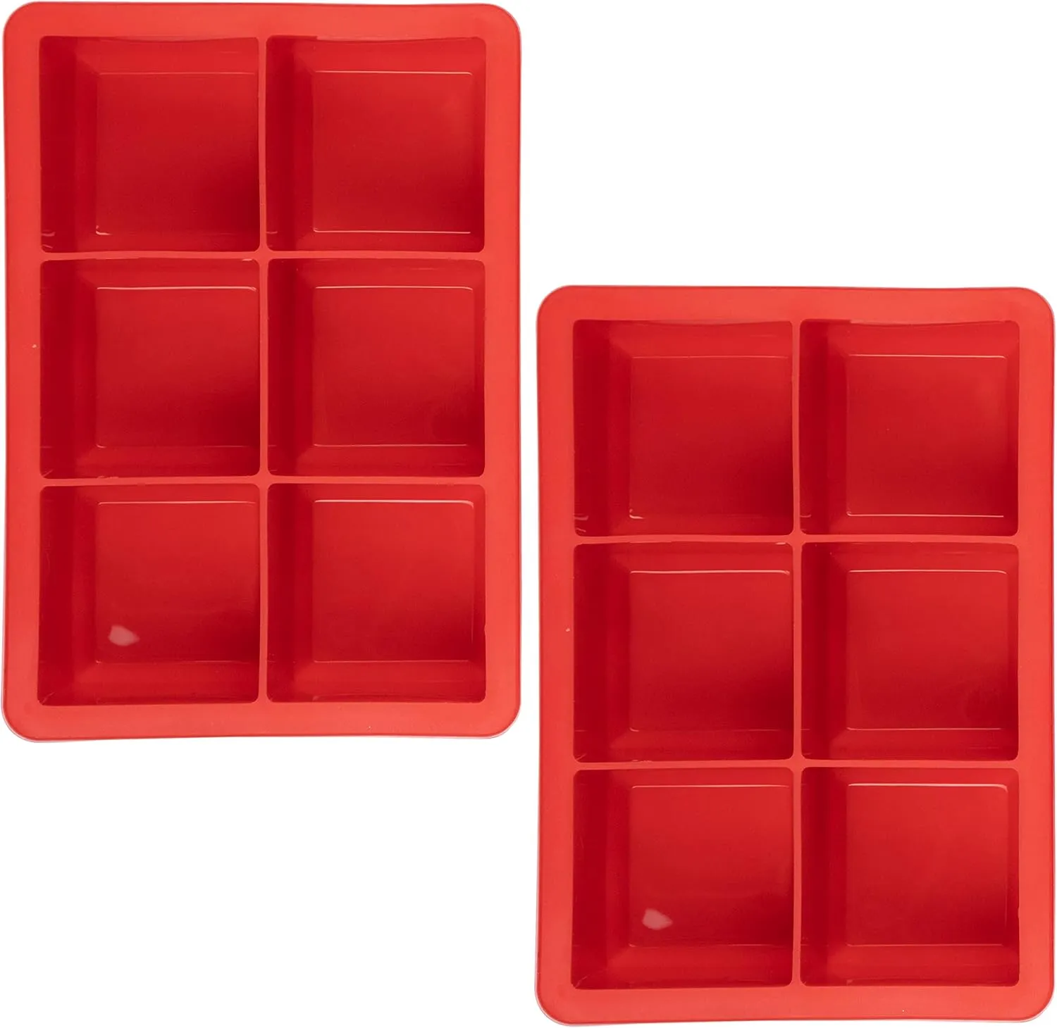 Tovolo Inch Large King Craft Ice Mold Freezer Tray of 2" Cubes for Whiskey, Bourbon, Spirits & Liquor Drinks, BPA-Free Silicone, Set of 2, Candy Apple