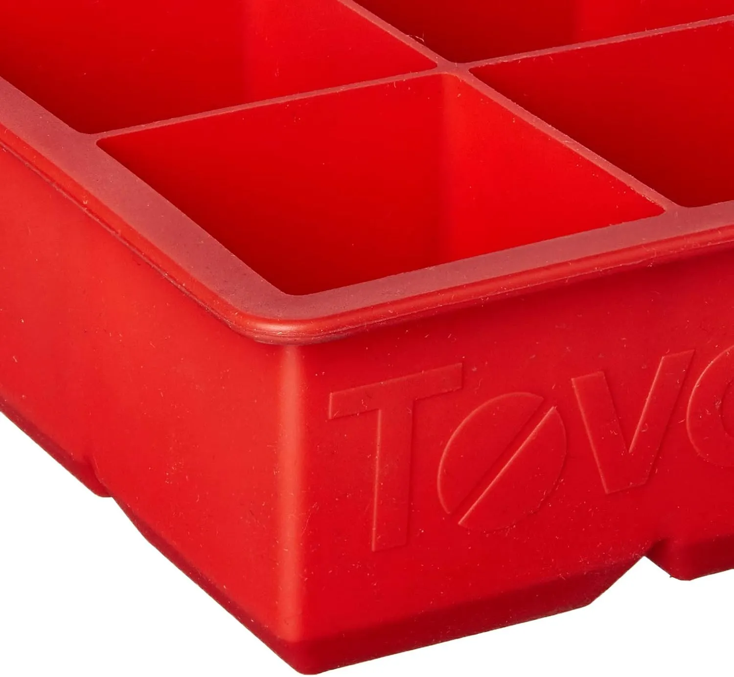 Tovolo Inch Large King Craft Ice Mold Freezer Tray of 2" Cubes for Whiskey, Bourbon, Spirits & Liquor Drinks, BPA-Free Silicone, Set of 2, Candy Apple
