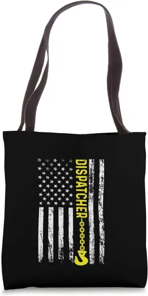 Tow Truck Dispatcher USA Flag Thin Yellow Line Tote Bag