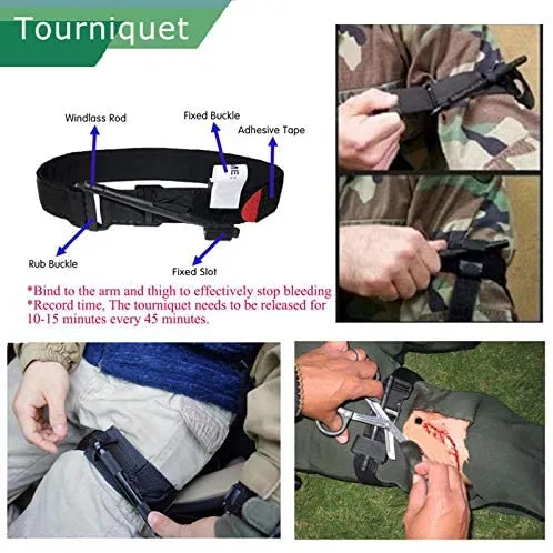 Trauma Medical First Aid Kit Tactical IFAK Molle Survival Bag Military Combat Tourniquet,Israeli Bandage,Emergency Pouch SOS Tool Kit for Kayak Camping Sports