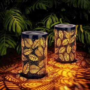 Tropical Leaf LED Solar Lantern - Outdoor Decorative Garden Light
