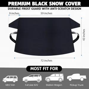 Truck Windshield Cover for Ice and Snow | SUV Snow Cover - Frost Cover Gives Protection from Snow and Ice | Car Cover for Snow | Winter Car Accessories | Large 72" x 43"