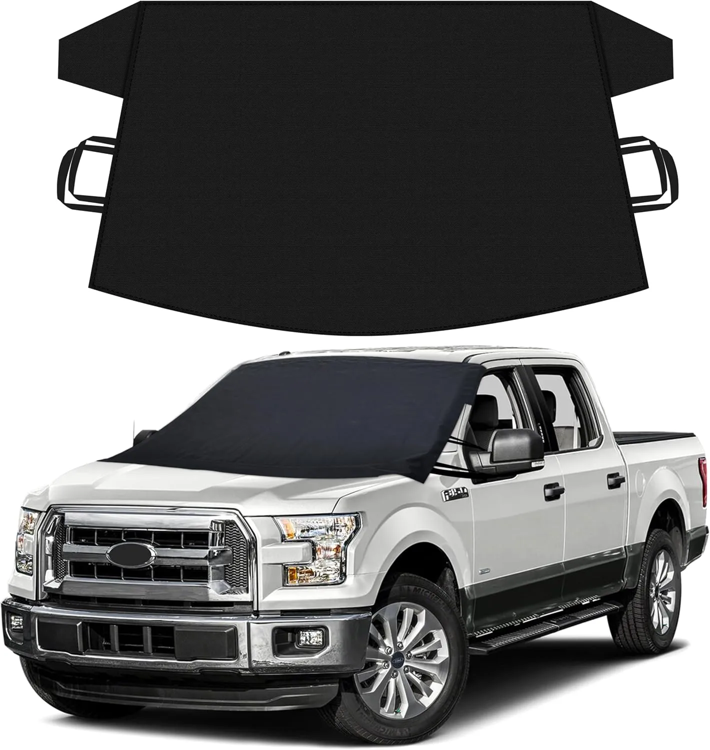 Truck Windshield Cover for Ice and Snow, SUV Snow Cover, Frost Cover Gives Protection from Snow and Ice, Car Cover for Snow, Winter Car Accessories | X-Large (74" x 43")