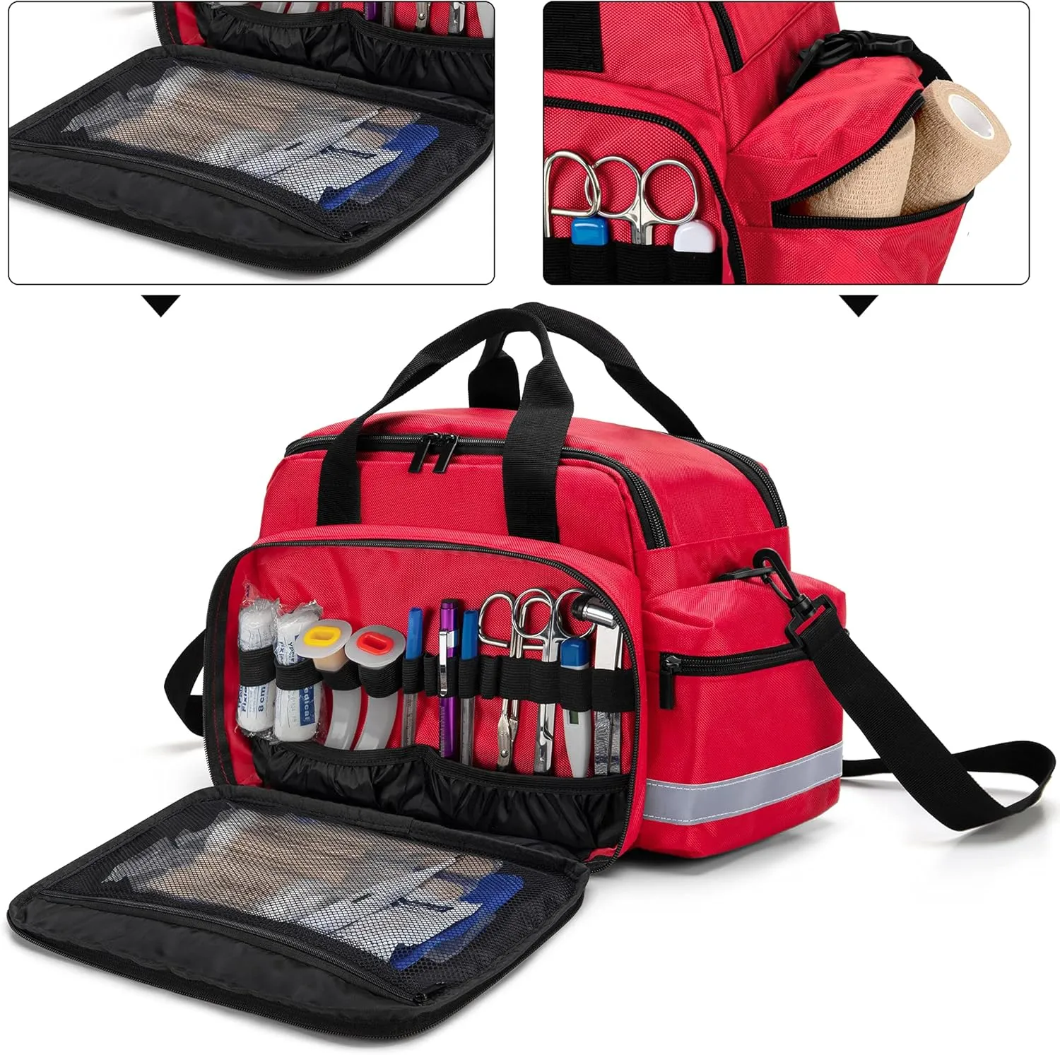 Trunab Home Health Nurse Bag Medical Bag Organizer with Handle and Shoulder Strap for Home Visit, Travel, Nursing Student