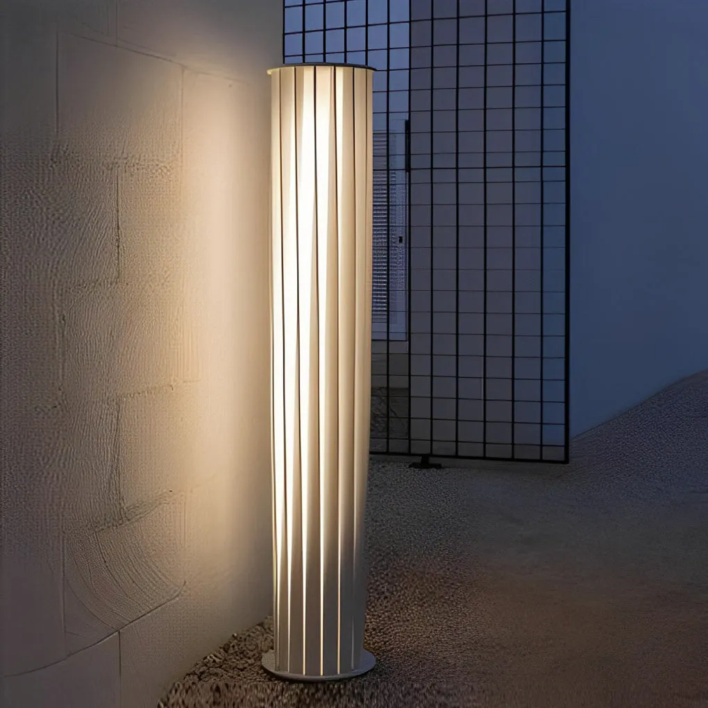 Twisted Metal Lantern LED Waterproof White Modern Solar Lawn Lights