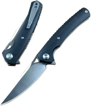 TWO SUN TS81 Micarta Handle D2 Folding Pocket Knives Flipper Fast Open