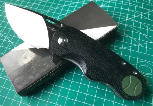 Twosun Folding Flipper Knife With N690 Blade Micarta /420 steel Handle Plain Edge Liner Lock Knife TS506-N690